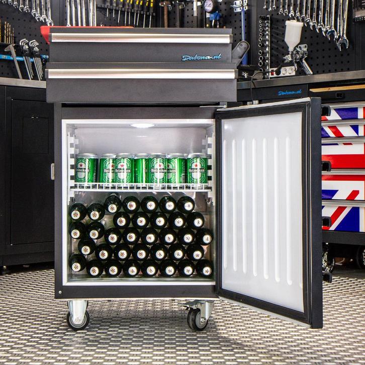 Datona Gereedschapswagen met koelkast - Datona - Mat zwart, Doe-het-zelf en Bouw, Werkbanken, Ophalen of Verzenden