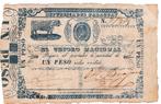 Paraguay, 1 peso, 1865, p21, Timbres & Monnaies, Billets de banque | Europe | Billets non-euro, Verzenden