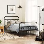 vidaXL Bedframe met hoofd- en voeteneinde metaal zwart, Huis en Inrichting, Slaapkamer | Bedden, Verzenden, Nieuw