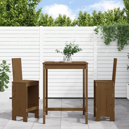 vidaXL 3-delige Tuinbarset massief grenenhout honingbruin, Tuin en Terras, Tuinsets en Loungesets, Nieuw, Verzenden