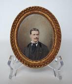 Amélie Cochet (XIX) - Portrait Homme Gentleman, Antiek en Kunst, Kunst | Schilderijen | Klassiek