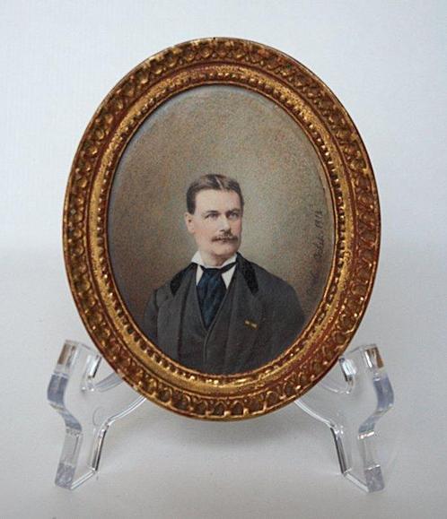 Amélie Cochet (XIX) - Portrait Homme Gentleman, Antiek en Kunst, Kunst | Schilderijen | Klassiek
