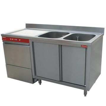 Horeca Vaatwasser | Met Spoeltafel | Op Kast + Schuifdeuren, Verzenden