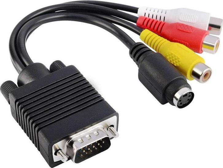 2dekans | Garpex® VGA naar AV Converter - VGA Adapter, Computers en Software, Pc- en Netwerkkabels, Ophalen of Verzenden