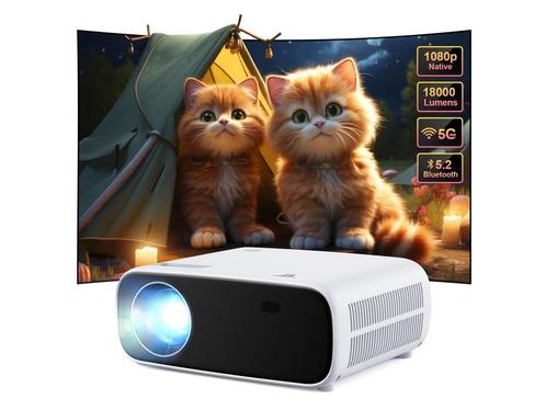 Nieuwe beamer, Full HD 1080p projector, WiFi Bluetooth mini, Huis en Inrichting, Woonaccessoires | Overige, Zo goed als nieuw
