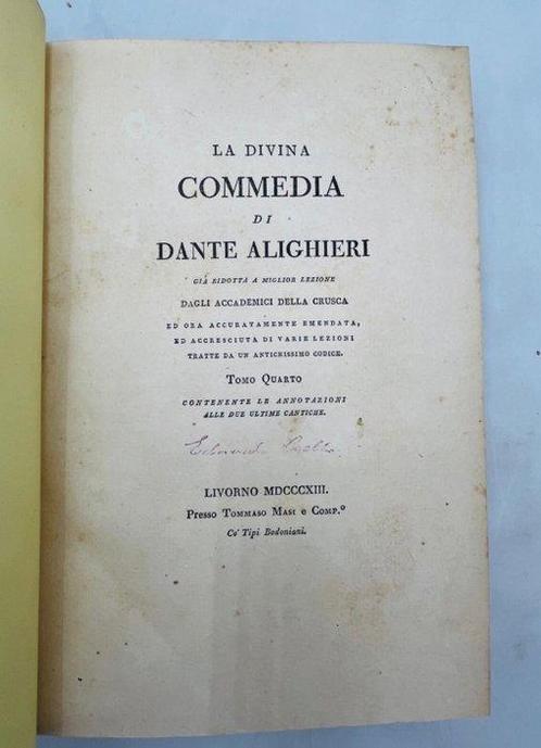 Alighieri Dante - La Divina Commedia così ridotta a miglior, Antiek en Kunst, Antiek | Boeken en Manuscripten
