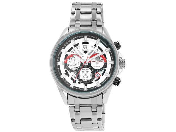Veiling - Pierrini heren horloge zilver 44mm, Bijoux, Sacs & Beauté, Montres | Hommes