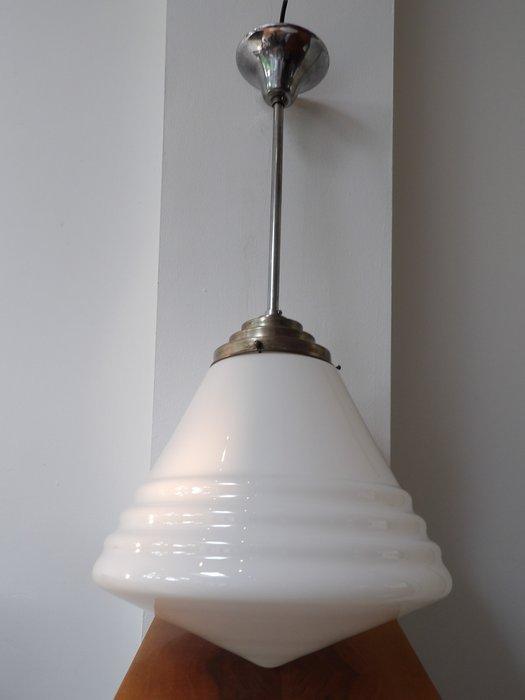 Lamp - Chroom/Opaline Glas, Antiek en Kunst, Curiosa en Brocante