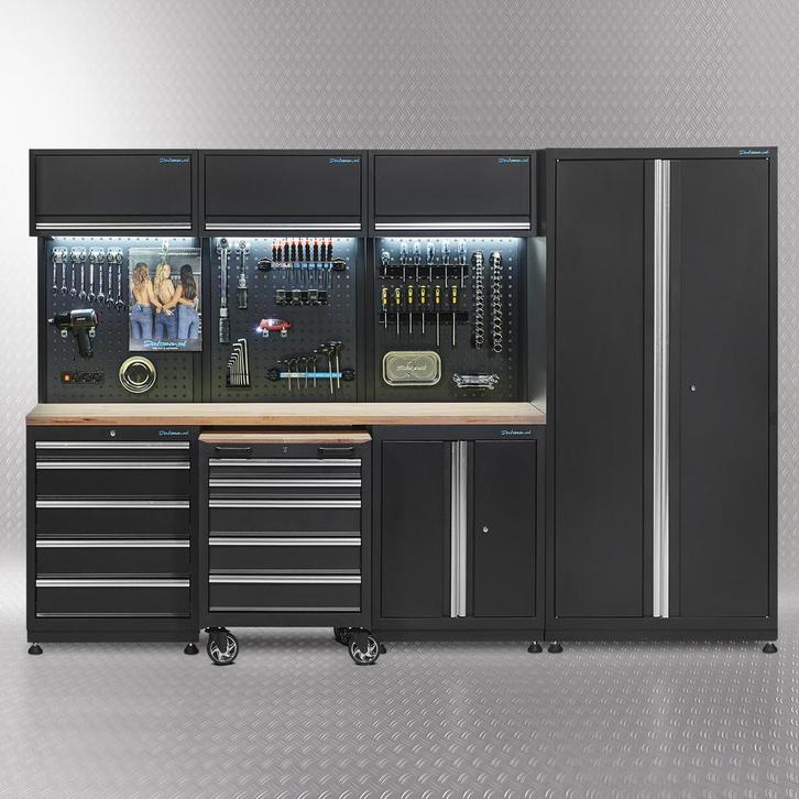 Datona Werkplaatsinrichting PREMIUM met eiken werkblad 300, Doe-het-zelf en Bouw, Werkbanken, Ophalen of Verzenden