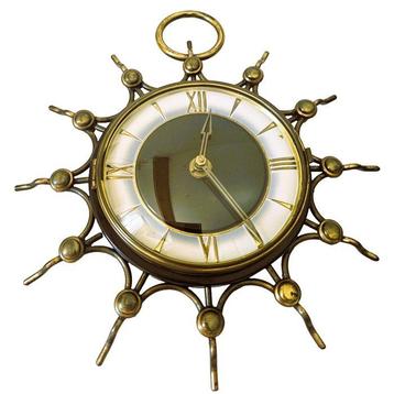 Horloge murale - Fer, Laiton, Verre - 1950-1960 -