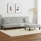 vidaXL 2-delige Loungeset met kussens fluweel lichtgrijs, Verzenden, Nieuw
