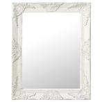 vidaXL Miroir mural style baroque 50x60 cm Blanc, Maison & Meubles, Accessoires pour la Maison | Miroirs, Verzenden, Neuf