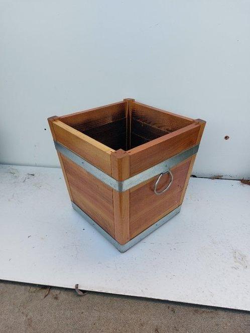Bloempot - acacia - heavy square planter, Antiek en Kunst, Curiosa en Brocante