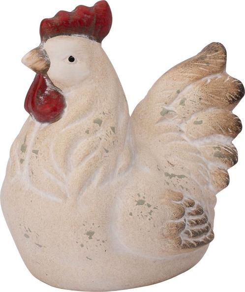 Haan keramiek crème - 12,6 x 9,3 12 cm decoratief beeld, Huis en Inrichting, Woonaccessoires | Kunstplanten en Kunstbloemen, Nieuw