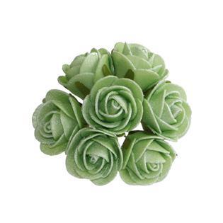 Mini foam roos antique cool green 3cm. 84st parelmoer, Maison & Meubles, Accessoires pour la Maison | Plantes & Fleurs artificielles