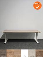 Refurbished - Ultrajust zit-sta bureau - wit onderstel - maa, Werkplek, Ophalen of Verzenden, Gebruikt, Bureau