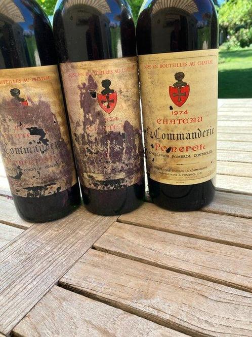 1974 Château La Commanderie - Bordeaux, Pomerol - 3, Verzamelen, Wijnen