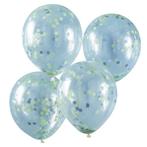 Confetti Ballonnen Blauw/Groen 30cm 5st, Hobby en Vrije tijd, Nieuw, Verzenden
