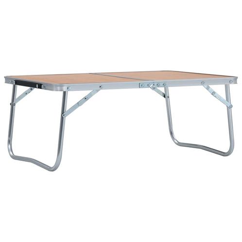 vidaXL Campingtafel inklapbaar 60x40 cm aluminium bruin, Caravans en Kamperen, Kampeermeubelen, Nieuw, Verzenden