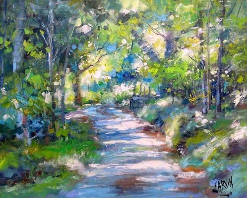 Carvin - Chemin sous les arbres, Antiek en Kunst, Kunst | Schilderijen | Klassiek