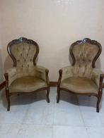Fauteuil (2) - Hout, Textiel - Set loungestoelen