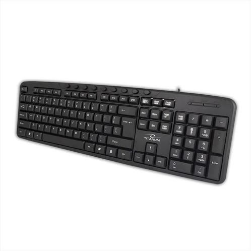 Titanum TK111 USB multimedia Toetsenbord Zwart, Computers en Software, Toetsenborden, Nieuw, Ophalen of Verzenden
