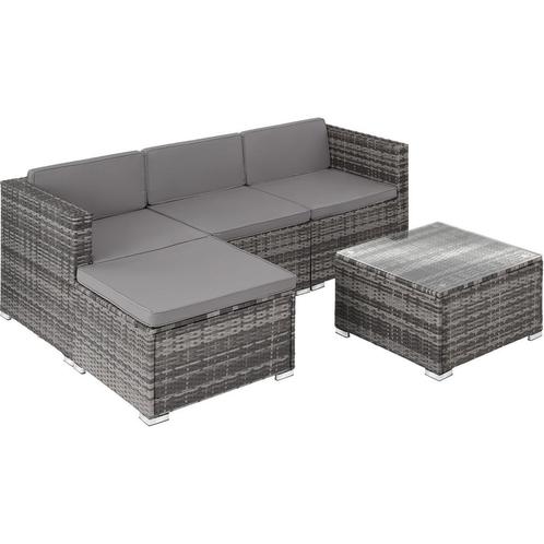 tectake Wicker lounge Lignano - grijs, Tuin en Terras, Tuinsets en Loungesets, Verzenden