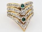 Ring - 18 karaat Geel goud, Witgoud Diamant (Natuurlijk) -, Handtassen en Accessoires, Ringen, Nieuw