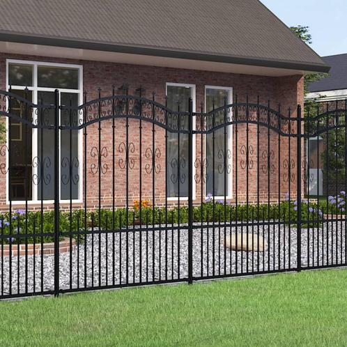vidaXL Tuinhek met spijlpunten 190 cm gepoedercoat staal, Tuin en Terras, Tuinhekken en Hekwerk, Nieuw, Verzenden