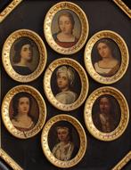 Scuola italiana (XIX) - Sette miniature raffigurante
