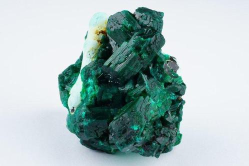 Groot DIOPTASE-kristal met CHRYSOCOLLA op matrix mooie, Verzamelen, Mineralen en Fossielen