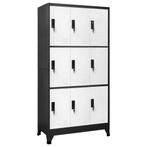 vidaXL Lockerkast 90x45x180 cm staal antracietkleurig en wit, Huis en Inrichting, Kasten | Overige, Verzenden, Nieuw