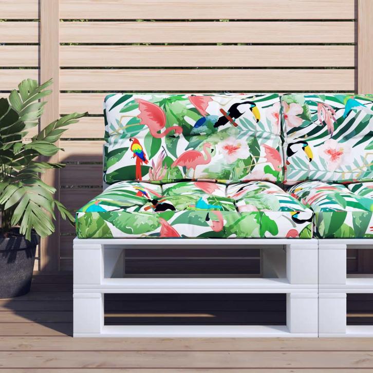 vidaXL Palletkussen 80x40x12 cm stof meerkleurig, Huis en Inrichting, Woonaccessoires | Kussens, Nieuw, Verzenden