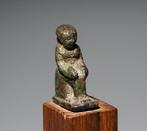 Oud-Egyptisch Brons Standbeeld van de god Imhotep. Late