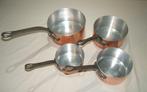 4 fraaie Franse koperen pannen - Made in France - Pan -, Antiek en Kunst