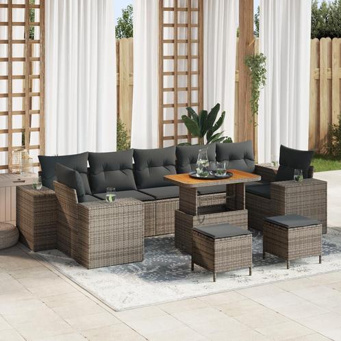 vidaXL 10-delige Sofa Set voor in de Tuin met Kussens -, Tuin en Terras, Tuinsets en Loungesets, Nieuw, Verzenden