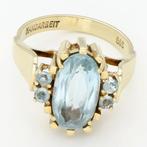 Ring - 14 karaat Geel goud Aquamarijn, Handtassen en Accessoires, Ringen, Nieuw