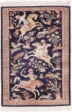 Stunning Pure Silk Qom Hunting Persian Rug - Vloerkleed - 79