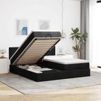 vidaXL Ottoman bed met matrassen 180x200cm stof zwart, Huis en Inrichting, Verzenden, Nieuw