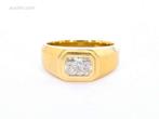 1 Gouden heren ring met 1.50 carat emerald..., Bijoux, Sacs & Beauté, Accessoires Autre, Ophalen