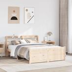 vidaXL Bedframe met hoofdbord massief grenenhout 120x200 cm, Verzenden, Nieuw