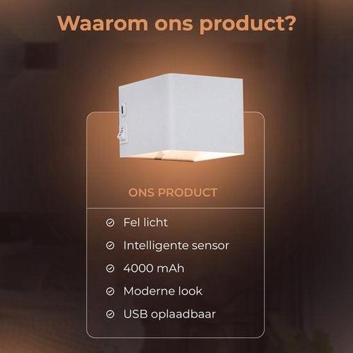 Tweedekans | Wandlamp Oplaadbaar - 2 Stuks - Wandlamp Binnen, Huis en Inrichting, Lampen | Wandlampen, Ophalen of Verzenden