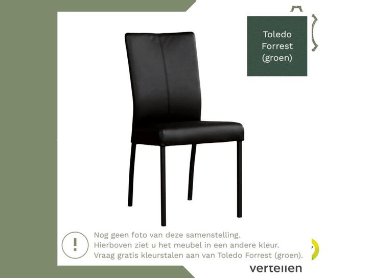 Leren eetkamerstoel Comfort - Toledo Forrest (groen) -, Huis en Inrichting, Stoelen, Overige kleuren, Eén, Nieuw, Leer, Ophalen of Verzenden