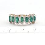Ring - 14 karaat Geel goud - 1.25ct. tw. Smaragd - Diamant