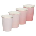 Bekers Ombre Roze 260ml 8st, Verzenden, Nieuw