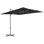vidaXL Zweefparasol met stalen paal 250x250 cm zwart, Verzenden, Nieuw