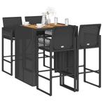 vidaXL 5-delige Tuinbarset zonder kussens poly rattan acacia, Tuin en Terras, Tuinsets en Loungesets, Verzenden, Nieuw