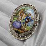 Argent, Argent sterling 925 - Porcelaine peinte à la main -, Antiek en Kunst