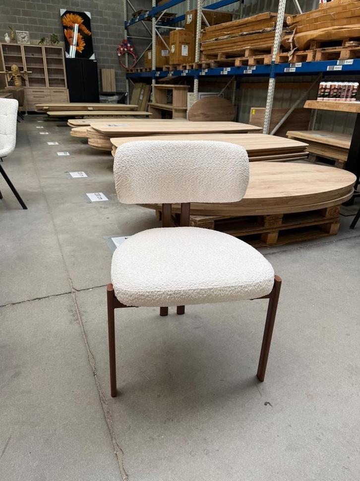 Girona eetkamerstoel, beige + metalen onderstel (nieuw), Huis en Inrichting, Stoelen, Nieuw