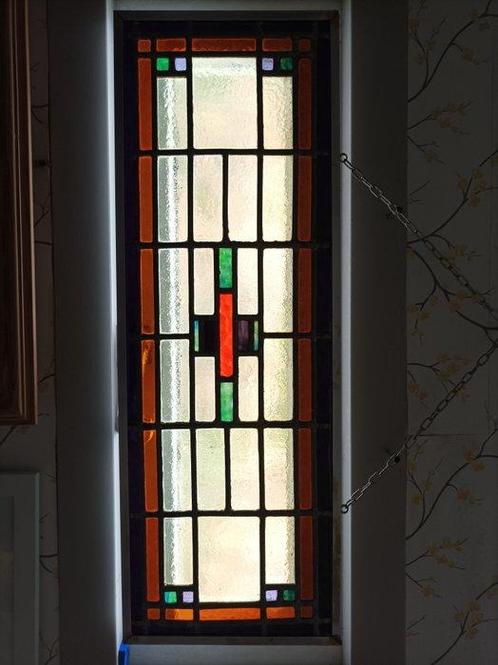 Glas-in-loodraam - 1950-1960 - Amsterdamse school glas, Antiek en Kunst, Curiosa en Brocante